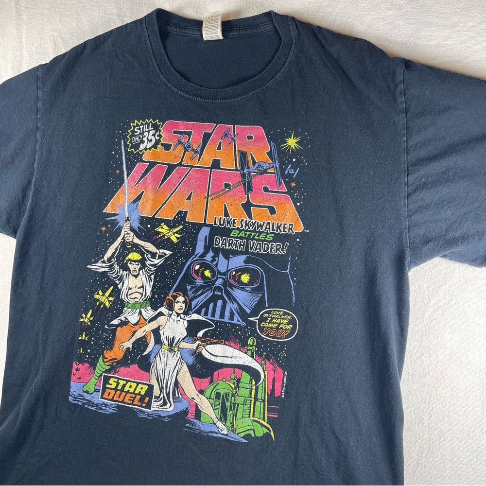 Star wars Luke battles death vader shirt black size Large men’s